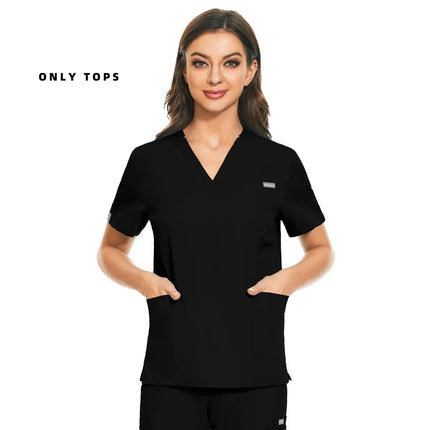 Medical Uniform Lab Clothes Women Mens Scrubs Tops Nurse Nursing Uniform Vet Costume Spa Workwear Hospital Surgery Work Shirts-KarWorkwear