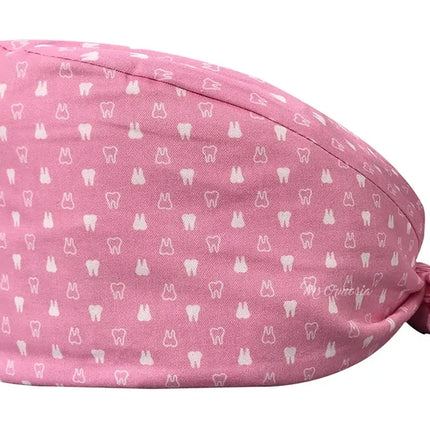 Cartoon Doctor Operating Room Pattern Printed Nursing Head Cap Lab Scrub Pet Hospital Surgical Hat Unisex Dentist Scrub Cap 2023