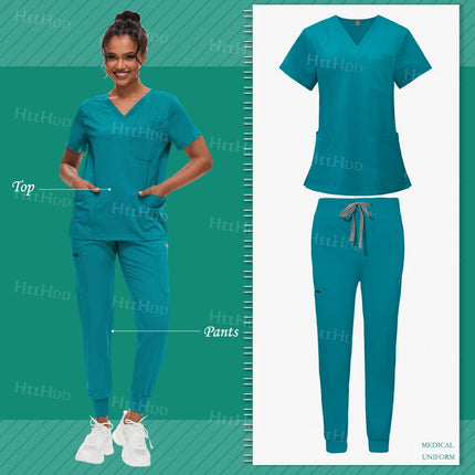 Nurse Accessories New Scrub Set Hot Selling Multi-color Medical Surgical Gowns High Quality Nursing Uniforms Women Men Work Wear-KarWorkwear