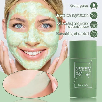 Green Tea Mask Face Clean GreenTea Mask Stick Deep Moisturizing Shrink Pores Blackhead Acne Facial Film Korean Skin Care Product-KarWorkwear