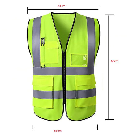 Reflective Safety Vest Bright Color Multi-pocket Traffic Vest Railway Coal Miners Uniform Breathable Reflective Vest-KarWorkwear