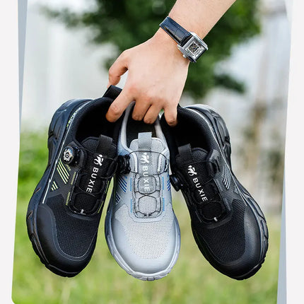 Rotating Button Men Shoes Security Sneakers Steel Toe Shoes Puncture-Proof work Shoes Anti-smash Sport Safety Shoes Protective-KarWorkwear