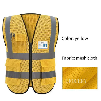 High Brightness Strip Safety protective clothing Breathable Workwear Multi Pocket Protective Clothing Safety For Night Running B