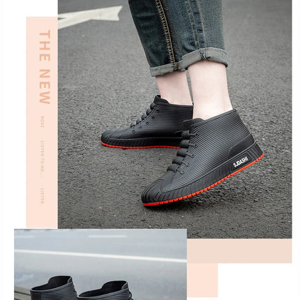 Men Women Short Tube Rain Boots Kitchen Anti-slip Rain Shoes Summer Ankle Outdoor Winter Car Washing Fishing Waterproof Shoes