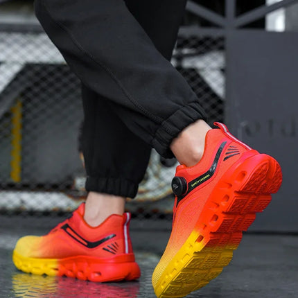 Fashion Rotating Button Men Work Safety Shoes Puncture-Proof Steel Toe Cap Sneakers Indestructible Protective Male Boots-KarWorkwear