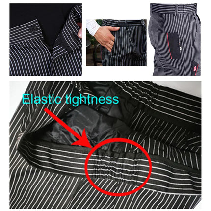 Chef Workwear Cook Pants Breathable Cargo Pantss Canteen Clothes  Catering Kitchen Work Loose Trousers Waist flanked by Elastic