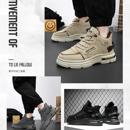 Mens Boots High Top Shoes Casual Winter Platform Designer Luxury Ankle Sport Chelsea Tactical Cowboy Work Safety Sneakers 안전화-KarWorkwear