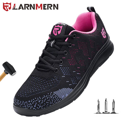 LARNMERN Safety Shoes for Women Anti-puncture Steel Toe Shoes Breathable Non Slip Work Shoes  Sneakers-KarWorkwear