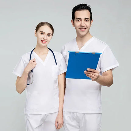 High Quality Scrubs Medical Uniforms Women Nurse Uniform Thin Breathable Medical Scrub Tops Elastic Scrubs Pants Doctor Workwear-KarWorkwear