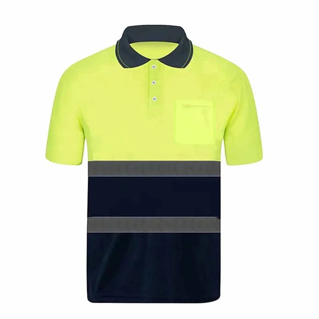 Safety Polo Shirt Custom Logo Work Uniform Motorcycle Cycling Sports Outdoor Reflective Clothing-KarWorkwear