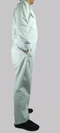Spring Men Jumpsuits Long Sleeve Multi-pocket Beam Feet Overalls Streetwear Clothing Cargo Pants Hip Hop White Coverall Trousers