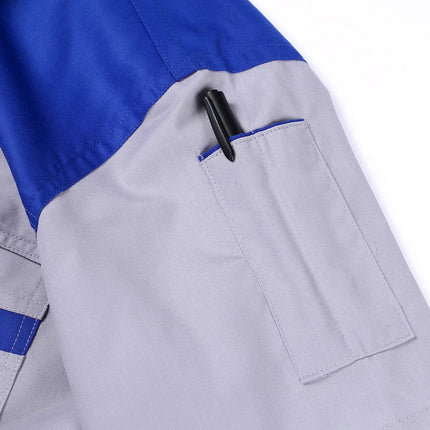 Men Women Short Sleeve Work Coat Workshop Shirts Motor Mechanic Uniform with Two-pocket T-shirts Man Workshop Overalls Top-KarWorkwear
