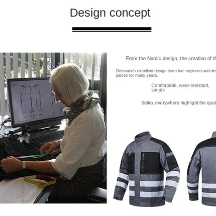 2026 New Work Clothes Men Construction Reflective Safety Coveralls Welding Suit Car Repair Workshop Mechanic Plus Size Clothes