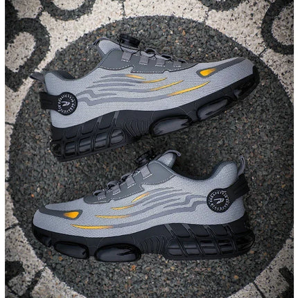 Rotating Button New Safety Shoes Men Anti-smash Anti-puncture Work Shoes Fashion Men Sport Shoes Security Protective Boots Men