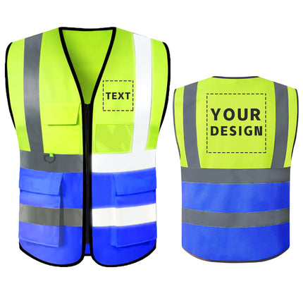 Custom Your Text Logo Reflective Safety Vest Construction Work Traffic Vest Railway Coal Miners Uniform Security ANSI Class 2-KarWorkwear