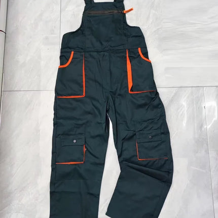 Bib Overalls Mens Women Work Clothing Plus Size Protective Coveralls Strap Jumpsuit Multi Pockets Uniform Sleeveless Cargo Pants-KarWorkwear