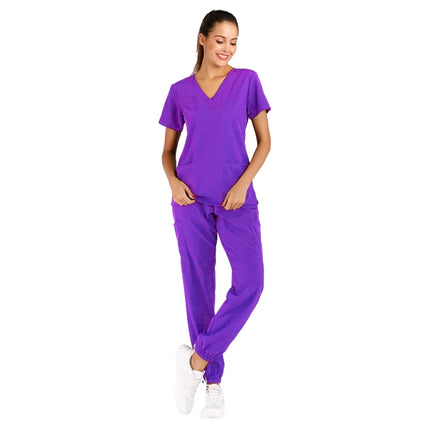 Anti-Wrinkle Soft Premium Fabric Polyester Rayon Spandex Washable Nursing Scrub Set for Womens Nursing Scrub Uniforms-KarWorkwear