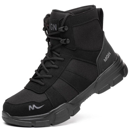 Waterproof Men's Safety Work Boots Steel Toe Shoes Anti Impact And Anti-Puncture Outdoor Adventure Hiking Tactical Boots