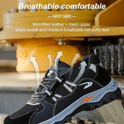 Latest 2023 Steel Toe Cap Climbing Shoes Indestructible Anti Nail Safety Work Shoes Anti Smashing Male Footwear Boots-KarWorkwear