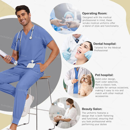 Nurse Uniforms Woman Hospital Doctor Men's Medical Sweatshirt Nursing Pants Unisex Workshop Uniforms Beauty SPA Work Clothes New-KarWorkwear