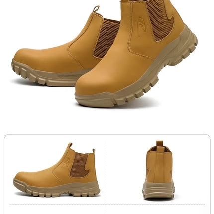 Waterproof Safety Wrok Boots For Men Steel Toe Cap Lightweight Indestructible Industry Chelsea Boots Puncture-Proof Footwear-KarWorkwear