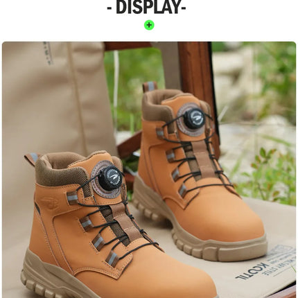 Waterproof Safety Boots Men Indestructible Steel Toe Work Boots Anti-smash Stab-resistant Safety Shoes Biker Botas Para Hombre