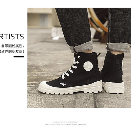 New Fashion High-top Mens Boots Outdoor Comfortable Mens Casual Boots Jungle Mountaineering Men Shoes Wide Bottom Platform Boots-KarWorkwear