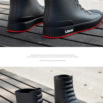 Versatile Casual Short-barreled Waterproof Shoes Men Women Lined With Fleece Warmth Anti-slip Wear-resistant Outdoors Rain Boots