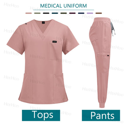 Nurse Accessories New Fashion Surgical Uniforms Woman Clinical Nursing Pediatrics Working Clothes Mens Scrub Hospital Scrub Sets-KarWorkwear