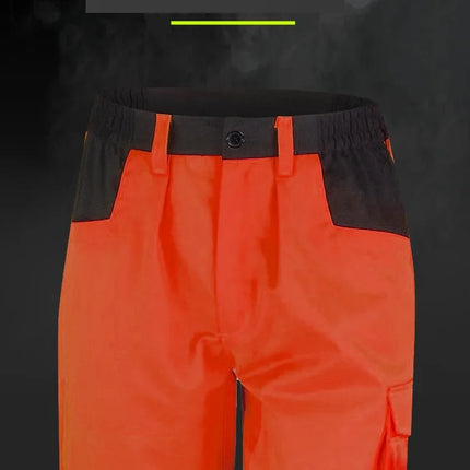 Fashion Men Road Working Pants High Visibility Reflective Casual Pocket Safety Work Casual Trouser Pants Coal Miner Construction
