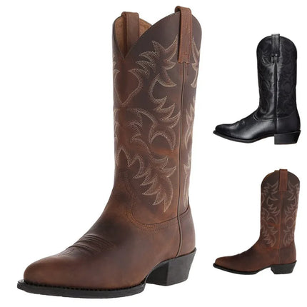 Spring Comfortable Boots Leather Chelsea Boots Knee-length Men's Boots Men Wesern Boots Casual Work Boots for Men Plus Size 46-KarWorkwear