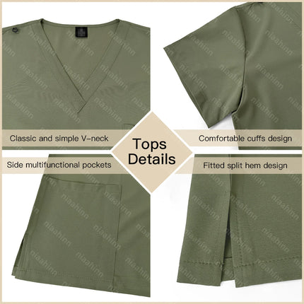 Multilcolors Lightweight Medical Nurse Uniform Women Scrubs Set Hospital Scrub Suit Accessories Dental Surgery Suit Lab Workwear-KarWorkwear