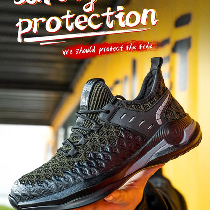 Size 50 Steel Toe Boots For Men Indestructible Safety Work Shoes Lightweight Steel Toe Sneakers Puncture Proof  Male Footwear-KarWorkwear