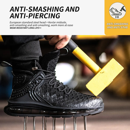 Plus Size 50 Fashion Safety Working Boots For Men High Quality Indestructible Construction Anti Smashing Shoes Sneakers Footwear-KarWorkwear