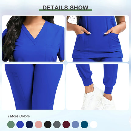 Cleaning Uniform for Women Nursing Scrub Top Pants Medical Suit Pediatric Nanny Work Wear Operating Room Surgical Gown Wholesale-KarWorkwear