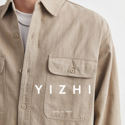 Workwear Shirts for Men 2025 Spring and Autumn New 100% Cotton Long-Sleeve Blouse Vintage Pockets Basic Men's Clothing Jacket