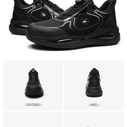 Work Security-Protection Boots for Men Women Lightweight Work Sneakers Breathable Steel Toe Shoes Rotating Button Safety Shoes-KarWorkwear