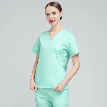 High Quality Scrubs Medical Uniforms Women Nurse Uniform Thin Breathable Medical Scrub Tops Elastic Scrubs Pants Doctor Workwear-KarWorkwear