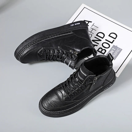 Men's boots four seasonal outdoor workwear boots male casual boots fashion soft sole comfortable leather sports boots men's shoe