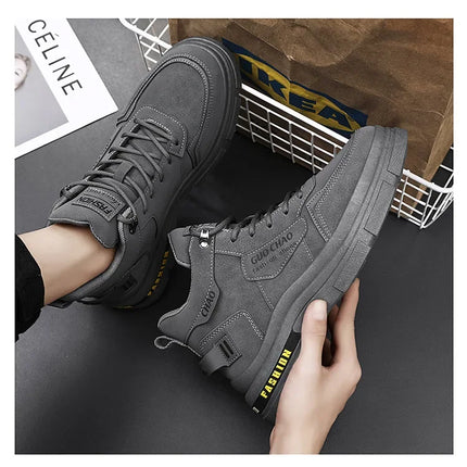 Mens Boots High Top Shoes Casual Winter Platform Designer Luxury Ankle Sport Chelsea Tactical Cowboy Work Safety Sneakers 안전화-KarWorkwear