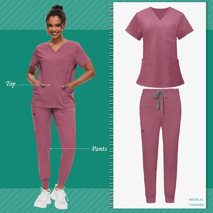 Scrub Sets Uniform Women Joggers Hospital Accessories Medical Surgical Gown Pharmacy Healthcare Work Wear Unisex Mens Scrub Soft-KarWorkwear