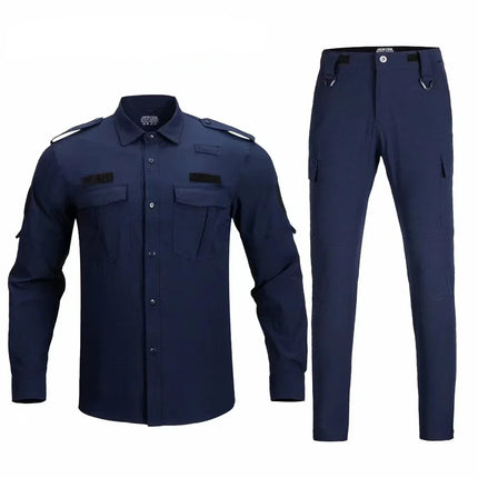 Spring Summer Men Quick Dry T Shirt Tops+Pants 2 Piece Set Tactical Suit Uniform Work Wear Men Heavy Duty Tactical Suit Uniform-KarWorkwear