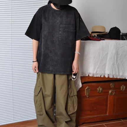 Heavyweight Wide Leg Workwear Trousers y Hong Kong Sle Multi-ket Loose Straight Casual ape Men's Pants