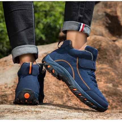 Waterproof Winter Men Boots Suede Warm Snow Outdoor Sneakers Boots Men Work Casual Shoes High-top Non-slip Ankle Boots