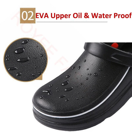 Waterproof Non-slip Chef Shoes For Men Garden Shoes Rubber Sandals Restaurant Working Hospital Nursing kitchen work shoes zapato-KarWorkwear