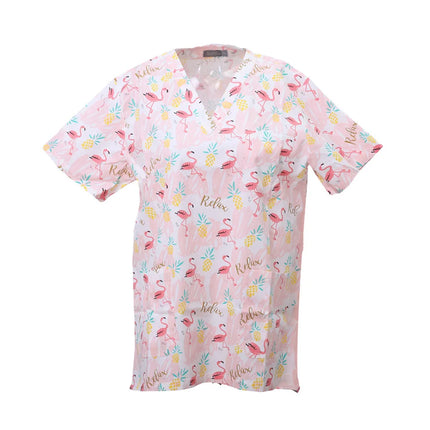 Pet Clinic Vet Work Uniforms Women Nurse Accessories Animal Printed Hospital Doctor Nursing T-Shirt Medical Scrubs Clothes Tops-KarWorkwear