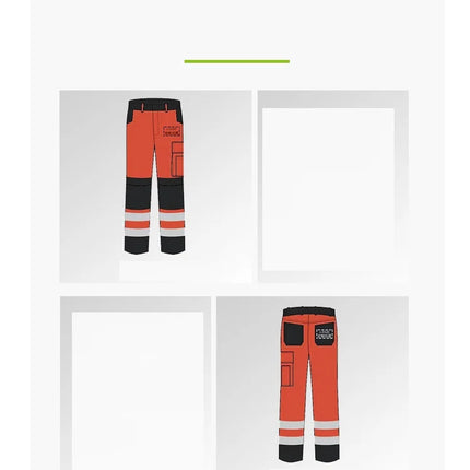 Fashion Men Road Working Pants High Visibility Reflective Casual Pocket Safety Work Casual Trouser Pants Coal Miner Construction