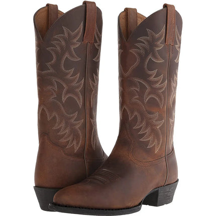 Spring Comfortable Boots Leather Chelsea Boots Knee-length Men's Boots Men Wesern Boots Casual Work Boots for Men Plus Size 46-KarWorkwear