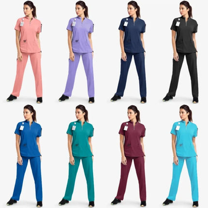 Unisex Medical Uniforms for V-neck Nurse Scurbs set Women Hospital Doctor Workwear Oral Dental Surgery Work Uniform short sleeve-KarWorkwear