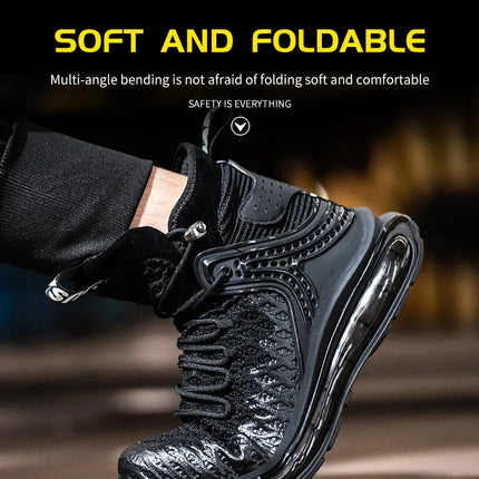 Plus Size 50 Fashion Safety Working Boots For Men High Quality Indestructible Construction Anti Smashing Shoes Sneakers Footwear-KarWorkwear